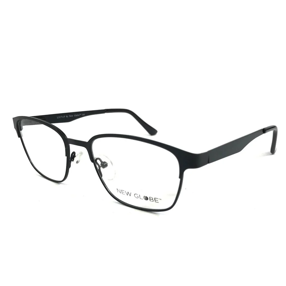 New Globe Eyeglasses Frames L5171-P BLACK Rectangle Full Rim 51-17-140